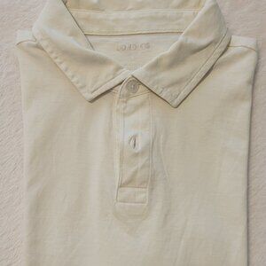 Bonobos Cream 2-Button Slim Fit Pima Cotton Short Sleeve Polo Shirt Mens Medium
